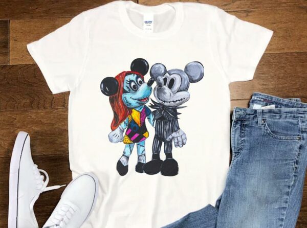 Premium Mickey Jack Skellington and Minnie Sally Shirt 1