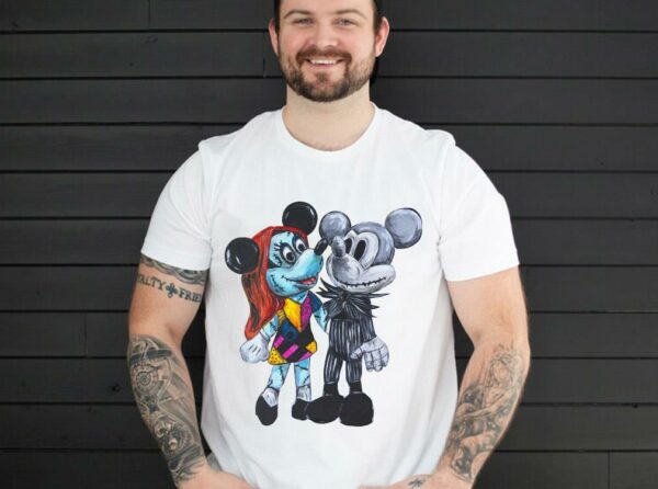 Premium Mickey Jack Skellington and Minnie Sally Shirt 3