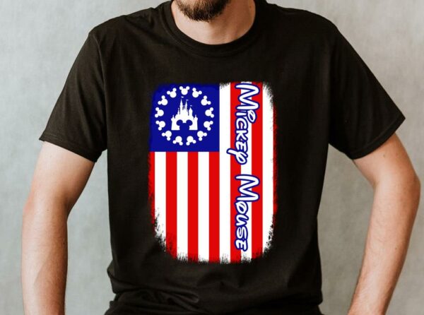 Vintage American Flag Mickey Mouse Shirt, Walt Disney American Flag Mickey Mouse Shirt 2