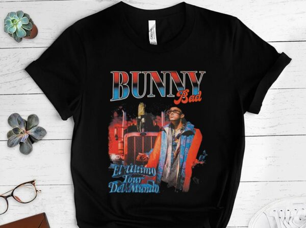 Vintage Bad Bunny El Ultimo Tour Del Mundo Shirt, Bad Bunny Graphic Tee Shirt 1