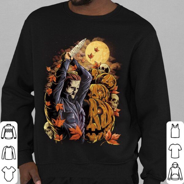 Vintage Michael Myers Skull Pumpkins Halloween Shirt 4