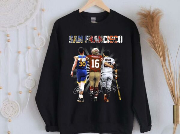 Limited San Francisco Team Sport Shirt, Stephen Curry Buster Posey Joe Montana Shirt 2