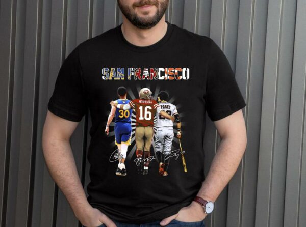 Limited San Francisco Team Sport Shirt, Stephen Curry Buster Posey Joe Montana Shirt 4