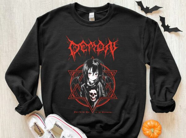 Original Demon Nadegata This Is The End of The Beginning Shirt, Anime Girl Demon Satanic Shirt 3