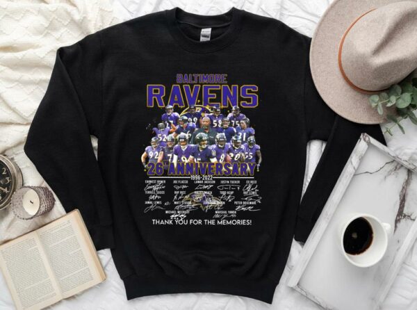 Vintage Baltimore Ravens 26Th Anniversary 1996 2022 Thank You For The Memories Shirt, Baltimore Ravens 26Th Anniversary Shirt 3