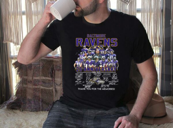 Vintage Baltimore Ravens 26Th Anniversary 1996 2022 Thank You For The Memories Shirt, Baltimore Ravens 26Th Anniversary Shirt 4