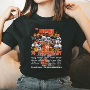 Vintage Cleveland Browns 75th Anniversary 1946 2021 Shirt, Thank You For The Memories Cleveland Browns Shirt 5