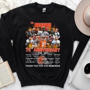 Vintage Cleveland Browns 75th Anniversary 1946 2021 Shirt, Thank You For The Memories Cleveland Browns Shirt 6