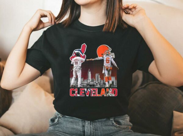 Vintage Cleveland Indians Ramirez And Cleveland Browns Mayfield Shirt, Jose Ramirez and Baker Mayfield Shirt 2