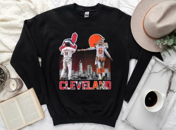 Vintage Cleveland Indians Ramirez And Cleveland Browns Mayfield Shirt, Jose Ramirez and Baker Mayfield Shirt 3