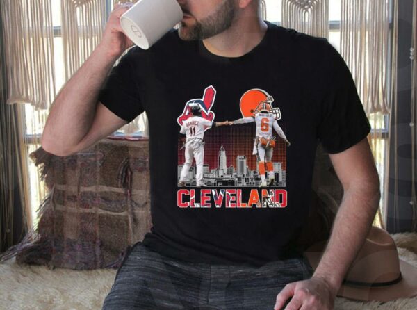 Vintage Cleveland Indians Ramirez And Cleveland Browns Mayfield Shirt, Jose Ramirez and Baker Mayfield Shirt 4