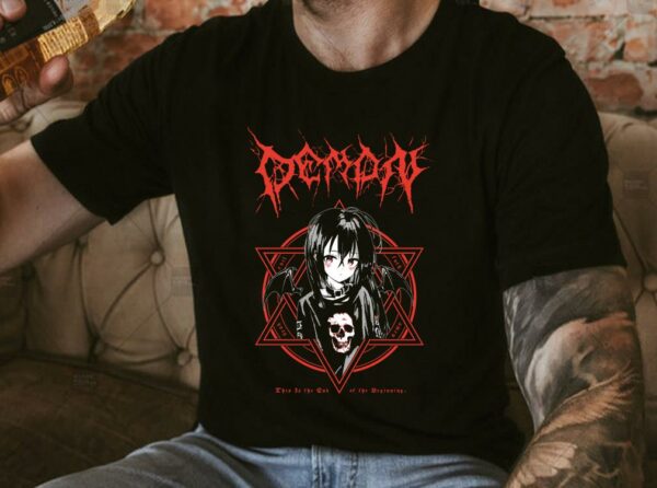 Original Demon Nadegata This Is The End of The Beginning Shirt, Anime Girl Demon Satanic Shirt 4