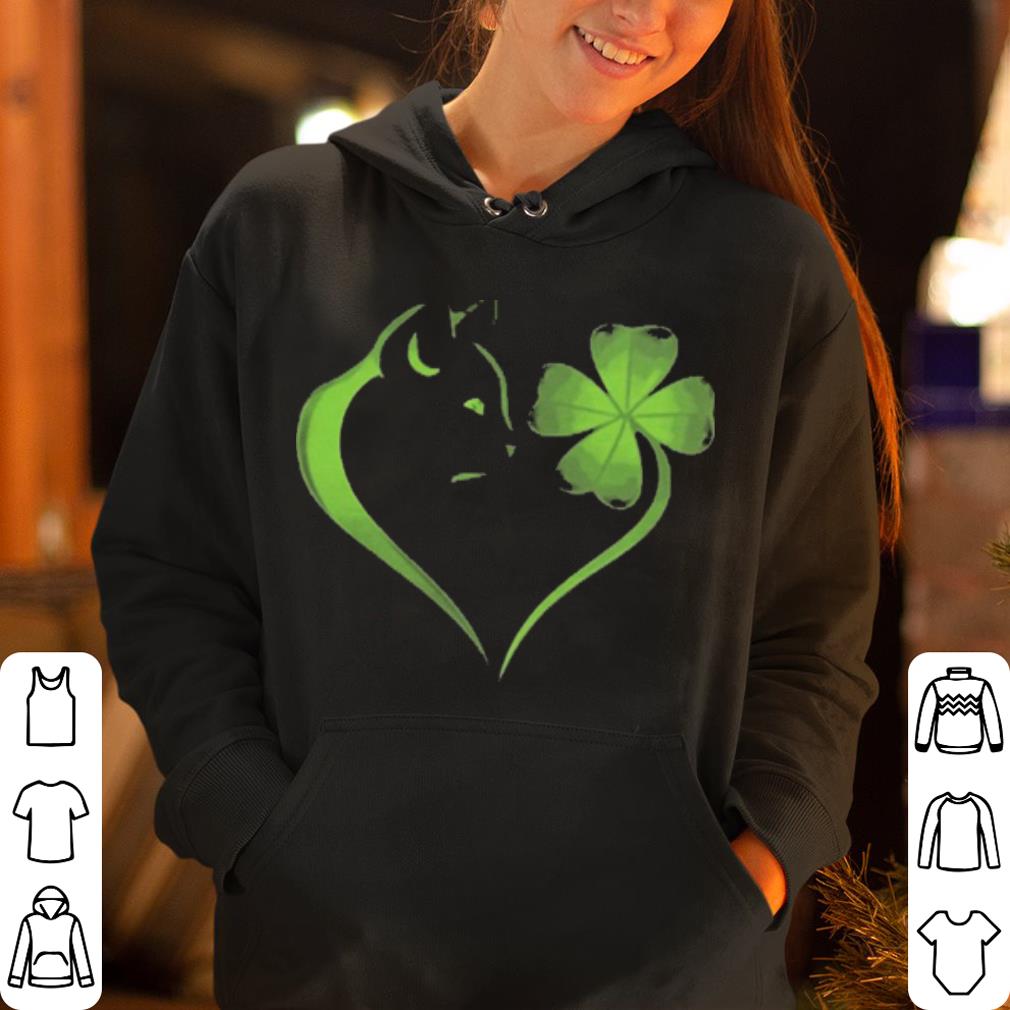 Cat Irish Four leaf clover heart shirt 4 - Cat Irish Four leaf clover heart shirt