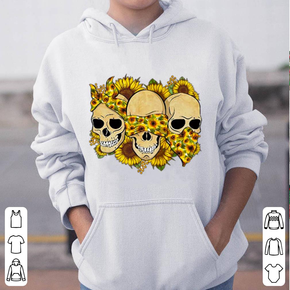 Skulls sunflower floral flowers shirt 4 - Skulls sunflower floral flowers shirt