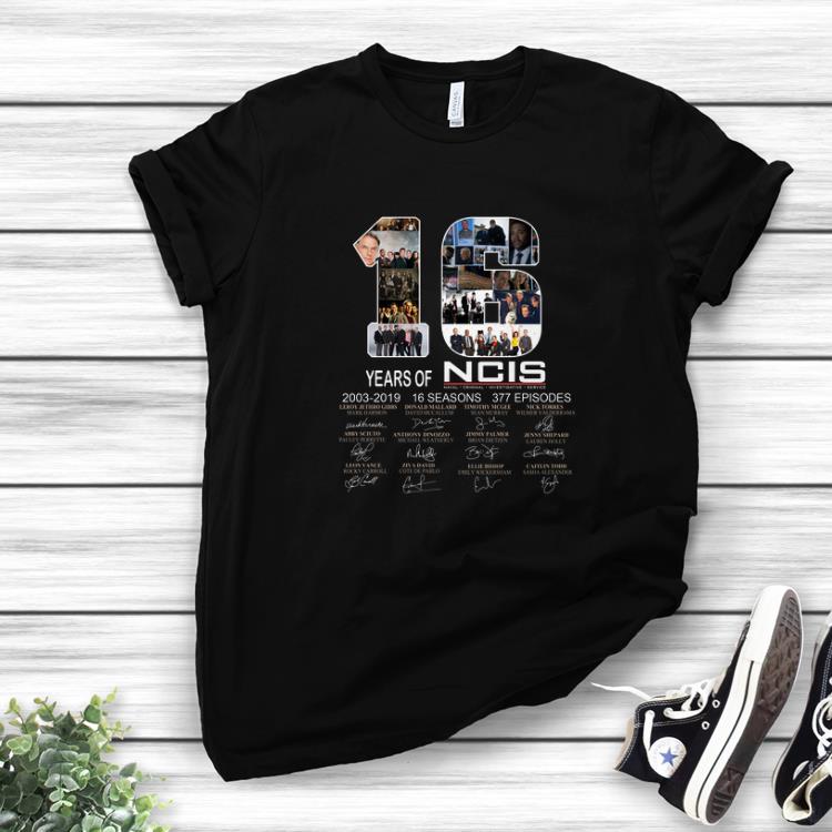 Official 16 Years Of NCIS 2003 2019 Signature shirt 1 - Official 16 Years Of NCIS 2003 - 2019 Signature shirt