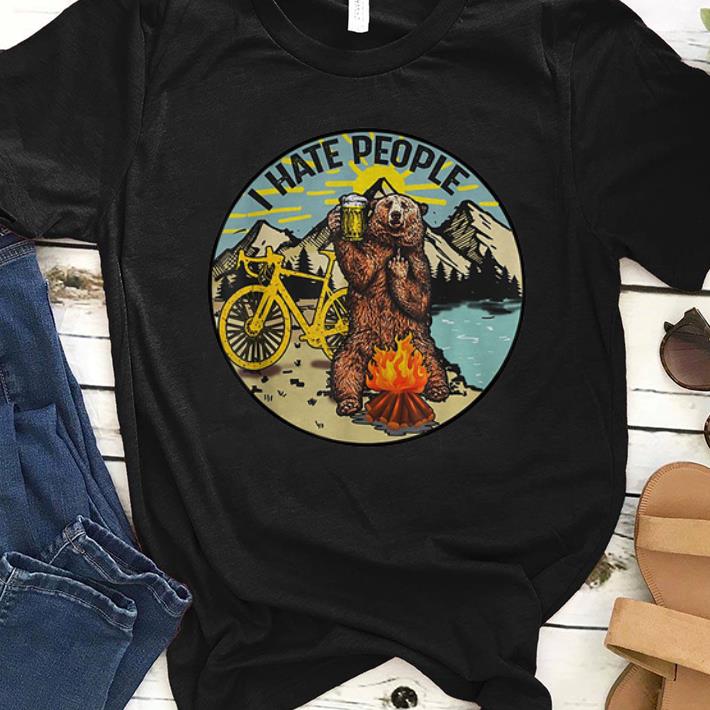 Official I Hate People Cyling Bear Drinking Beer Camping Fire shirt 1 - Official I Hate People Cyling Bear Drinking Beer Camping Fire shirt