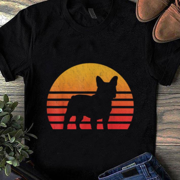 Original Vintage Retro Sunset French Bulldog Silhouette shirt 1 2 - Original Vintage Retro Sunset French Bulldog Silhouette shirt
