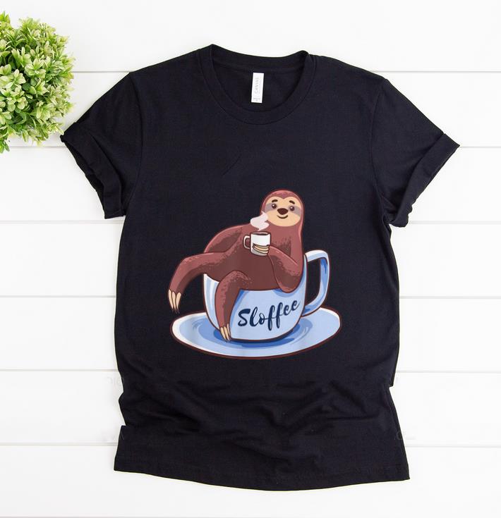 Premium Sloffee Sloth Lying On A Cup Of Coffee Sloffee Meme shirt 1 - Premium Sloffee Sloth Lying On A Cup Of Coffee Sloffee Meme shirt