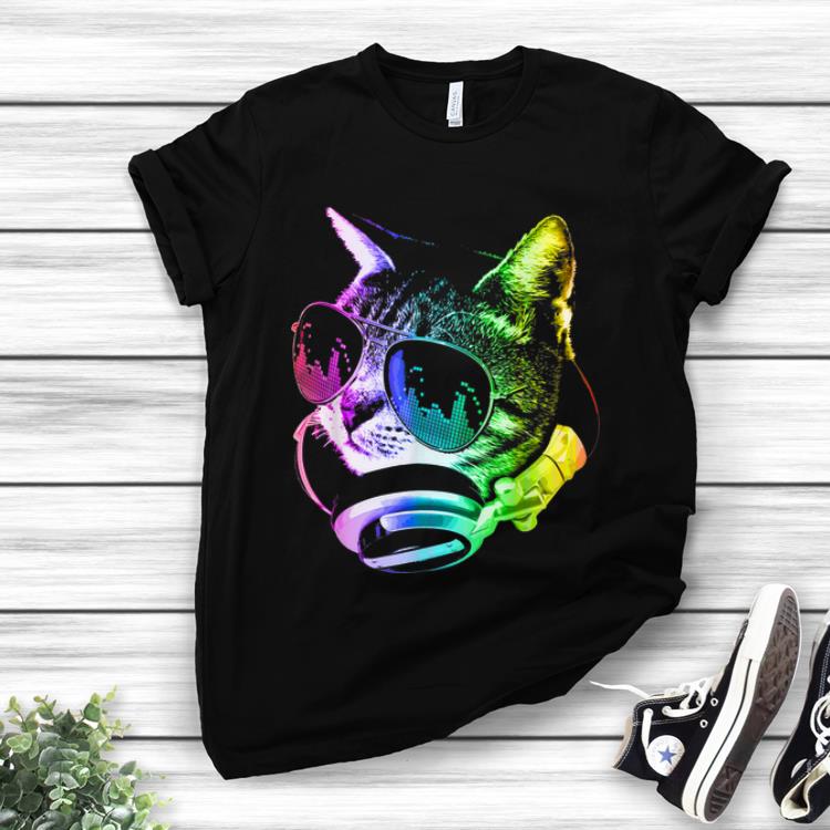 Top Rainbow Music Dj Cat shirt 1 - Top Rainbow Music Dj Cat shirt