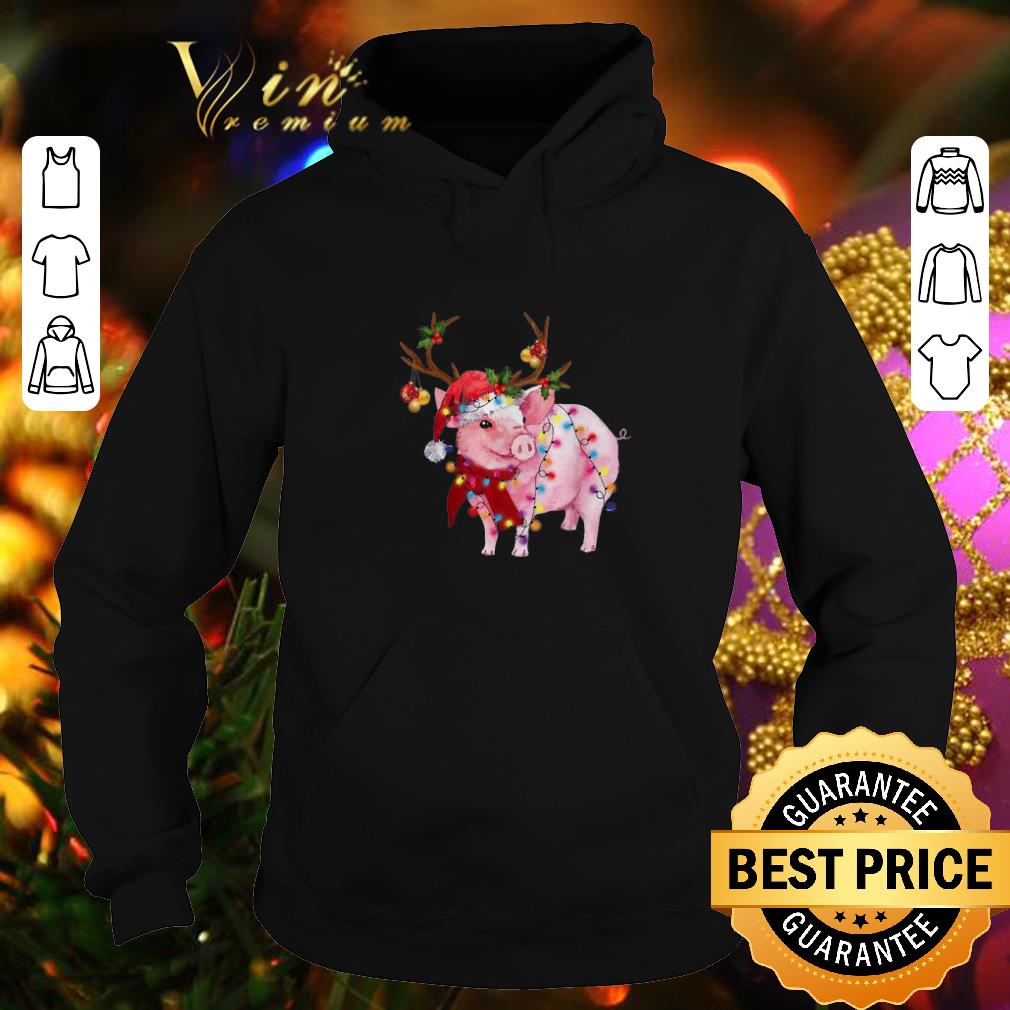 Best Pig Santa reindeer Christmas Lights shirt 4 - Best Pig Santa reindeer Christmas Lights shirt