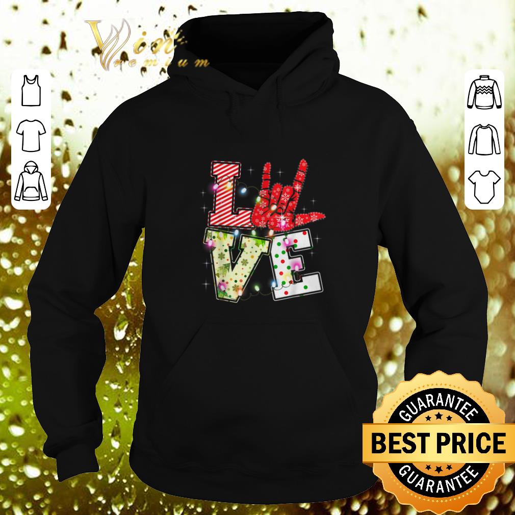 Pretty Love Hand Sign Language Christmas Light Xmas shirt 4 - Pretty Love Hand Sign Language Christmas Light Xmas shirt