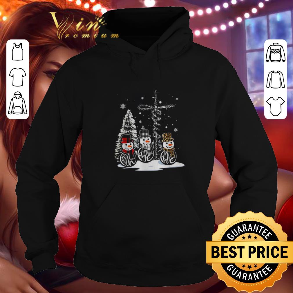 Pretty Snowman cross Leopard Plaid Merry Christmas shirt 4 - Pretty Snowman cross Leopard Plaid Merry Christmas shirt