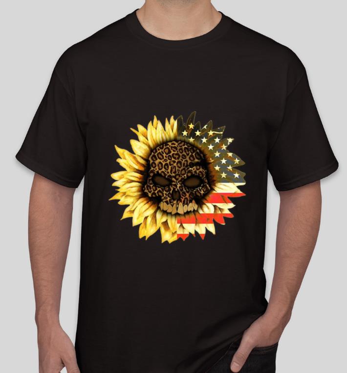 Original American Flag Leopard Print Skull In Sunflower shirt 4 - Original American Flag Leopard Print Skull In Sunflower shirt