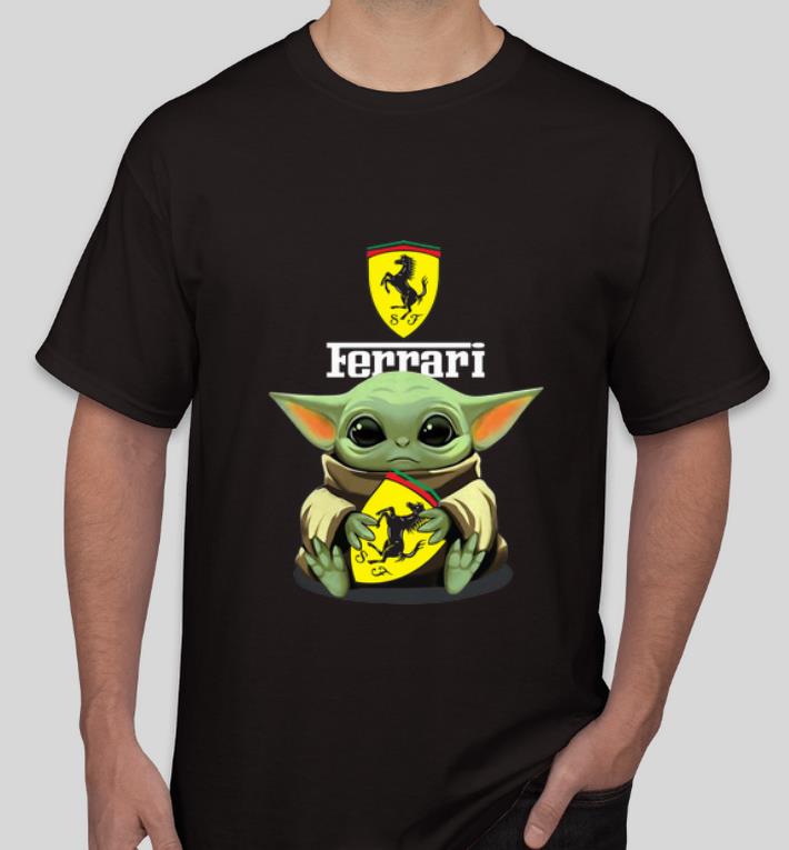 Premium Star Wars Baby Yoda Hug Ferrari shirt 4 - Premium Star Wars Baby Yoda Hug Ferrari shirt