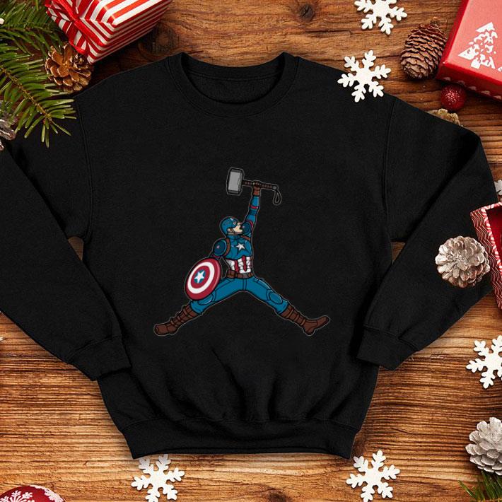 Awesome Captain America hold Mjolnir Air Jordan shirt 4 - Awesome Captain America hold Mjolnir Air Jordan shirt