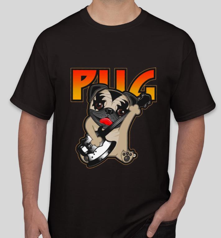 Top Pug Playing Guitar Kiss Rock Band shirt 4 - Top Pug Playing Guitar Kiss Rock Band shirt