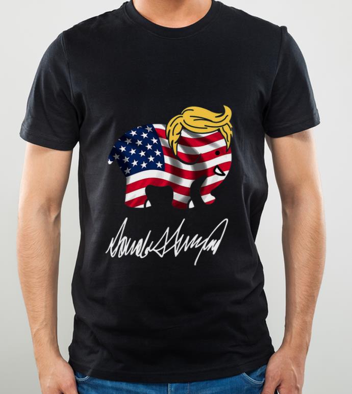 Awesome Donald Trump Elephant American Flag Signature shirt 4 - Awesome Donald Trump Elephant American Flag Signature shirt