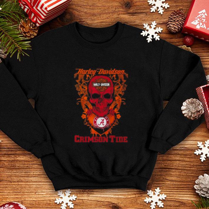 Best Skull mashup Motor Harley Davidson Cycles Alabama Crimson Tide shirt 4 - Best Skull mashup Motor Harley Davidson Cycles Alabama Crimson Tide shirt