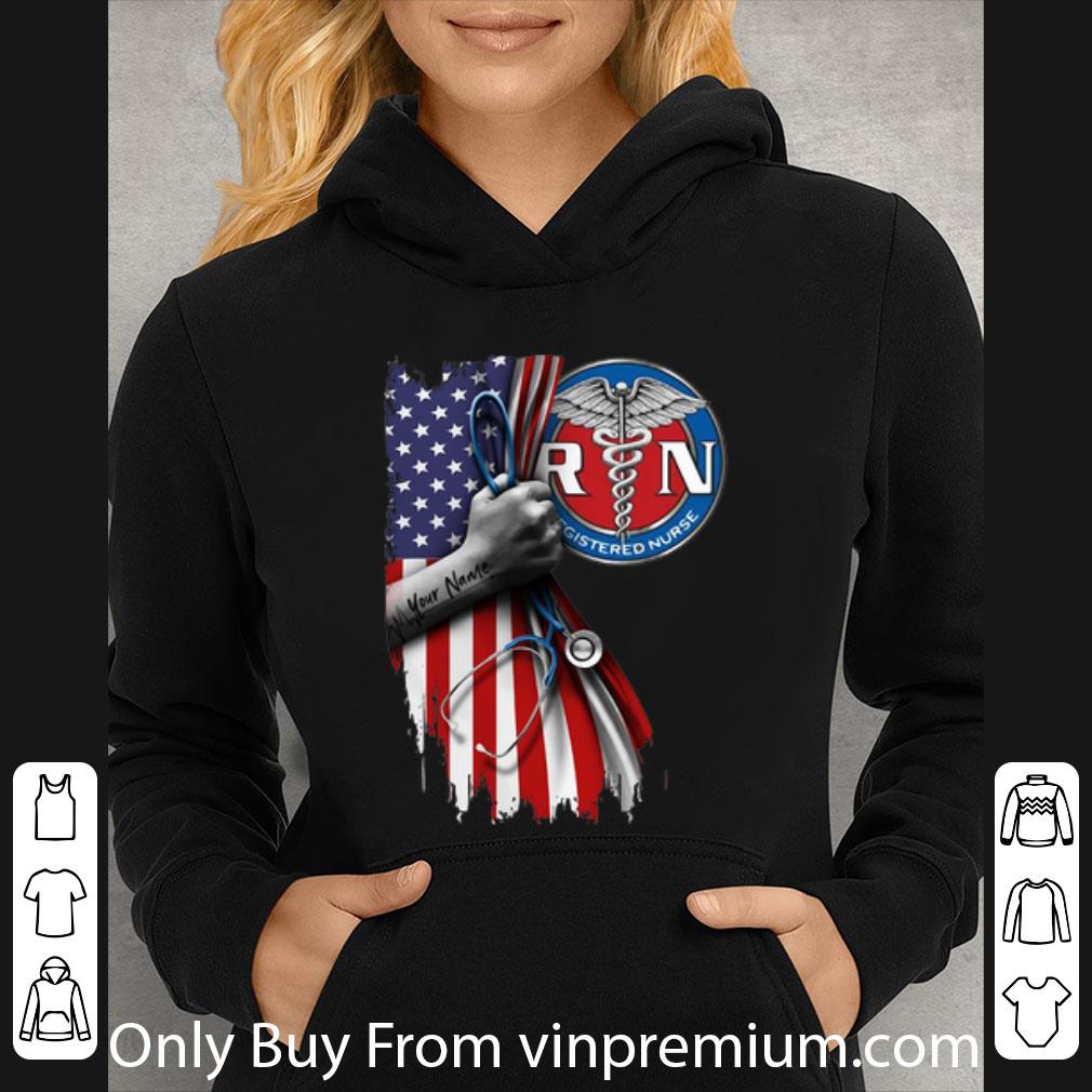 0af4209d hot rn registered nurse stethoscope american flag shirt 4 - Hot RN Registered Nurse Stethoscope American Flag shirt