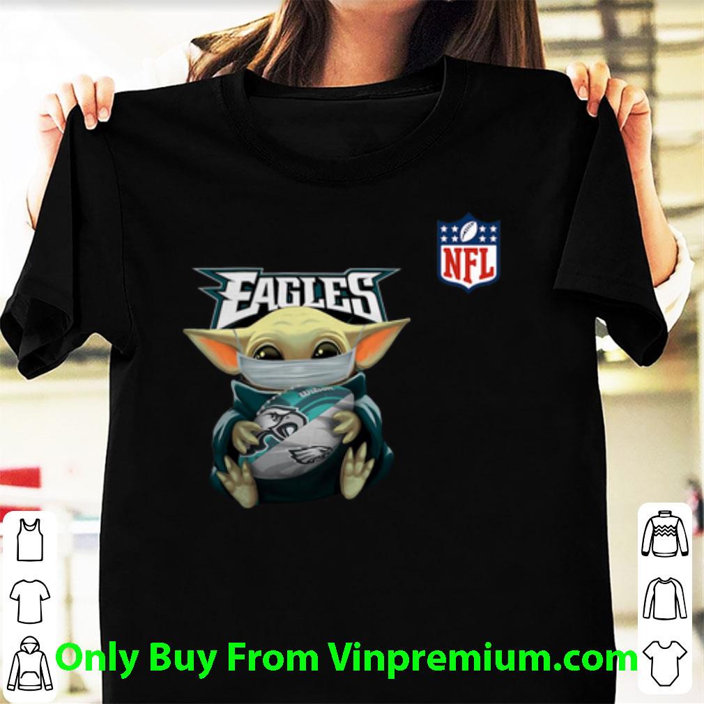 Top Star Wars Baby Yoda Mask Philadelphia Eagles NFL Covid-19 shirt