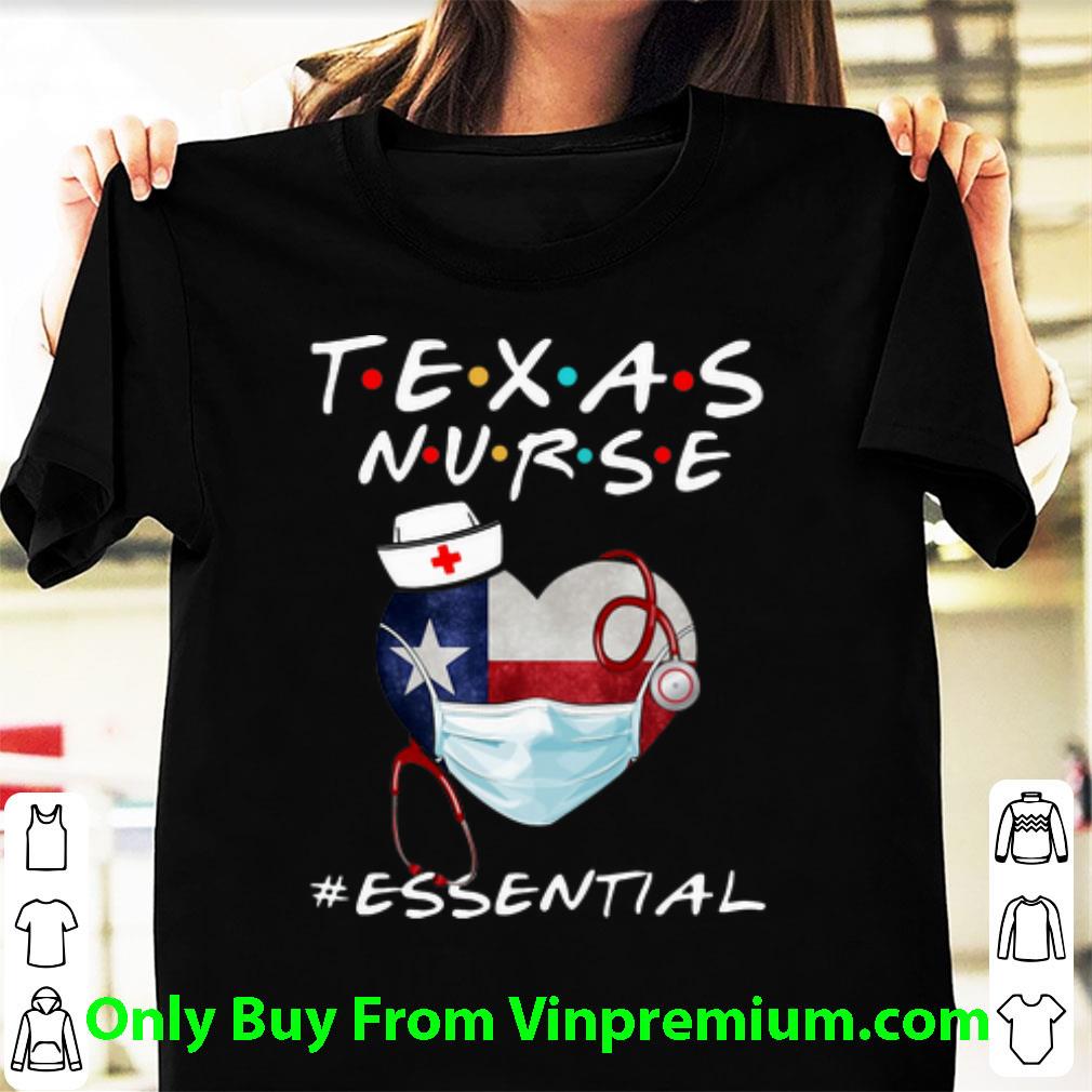 Nice Texas Nurse Heart Stethoscope Texas Flag #Esential shirt