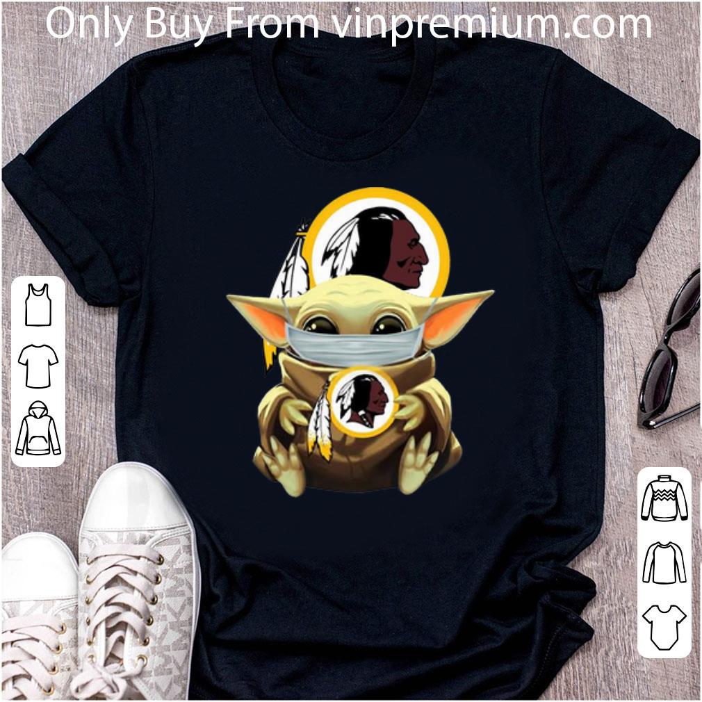 Great Star Wars Baby Yoda Face Mask Washington Redskins shirt