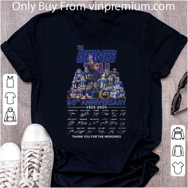 Official The New York Giants 95th Anniversary Thank You For The Memories shirt