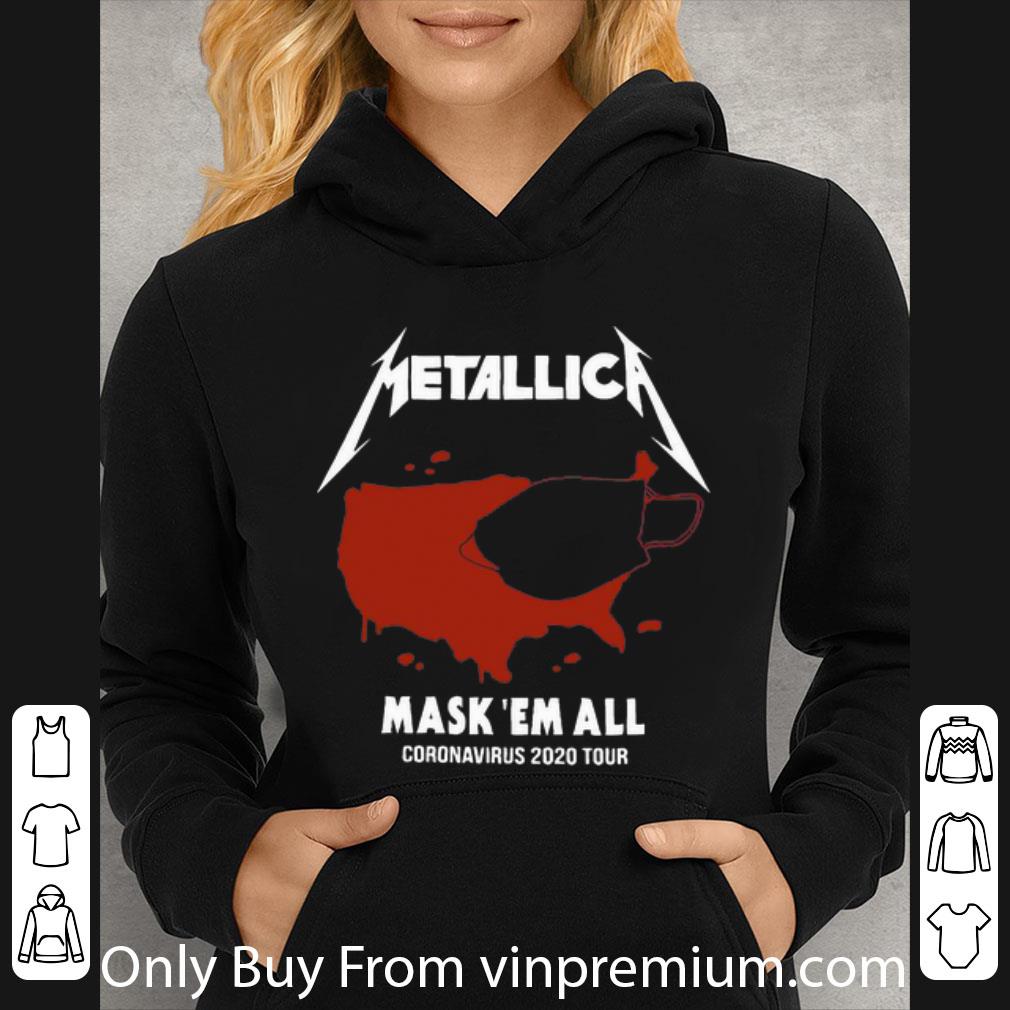 33a1dd2a nice metallica mask em all coronavirus 2020 tour american shirt 4 - Nice Metallica Mask 'Em All Coronavirus 2020 Tour American shirt