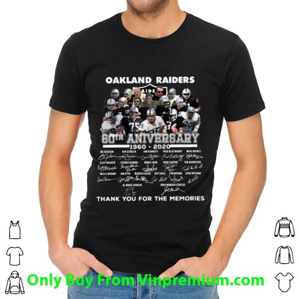 Original Oakland Raiders 60th Anniversary Thank You For The Memories Signatures shirt