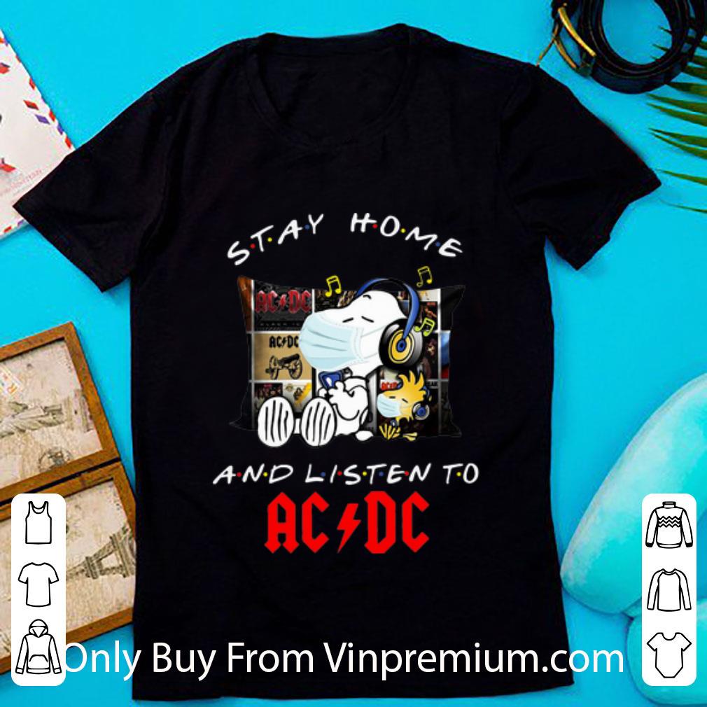 Hot Snoopy And Woodstock Stay Home And Listen To ACDC shirt
