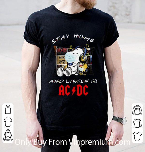 Hot Snoopy And Woodstock Stay Home And Listen To ACDC shirt