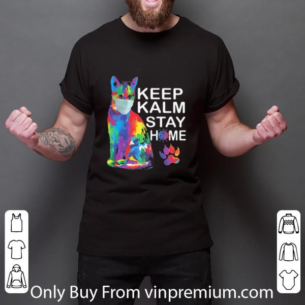 Pretty Keep Kalm Stay Home Coronavirus Color Cat shirt