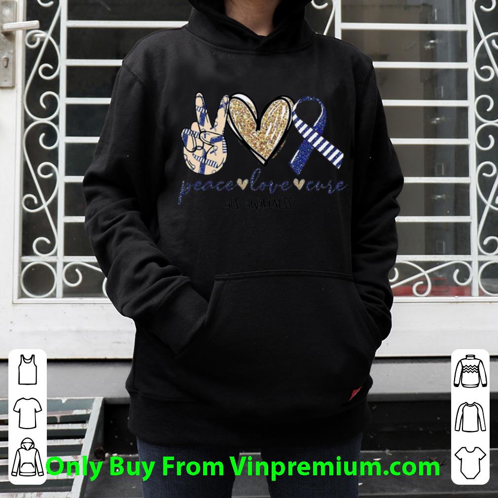 af939b27 original peace love cure als awareness shirt 4 - Original Peace Love Cure ALS Awareness shirt
