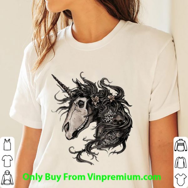 Original Unicorn Bone Skull Flower shirt