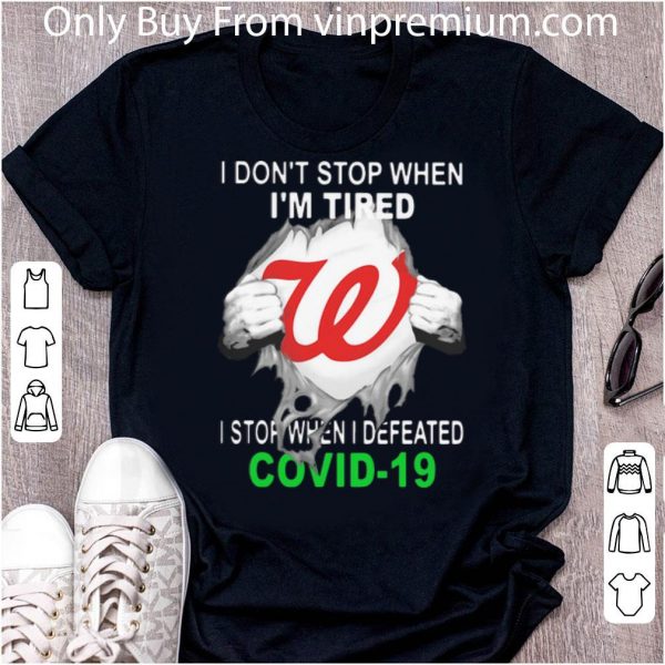 Top Washington Nationals Blood Inside I Stop When I Defeated Covid-19 shirt
