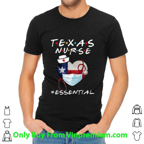 Nice Texas Nurse Heart Stethoscope Texas Flag #Esential shirt
