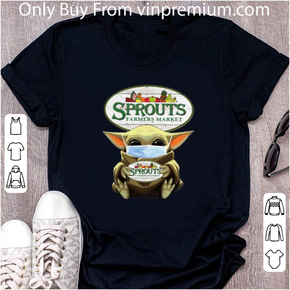 Awesome Star Wars Baby Yoda Mask Sprouts Farmers Market Covid-19 shirt