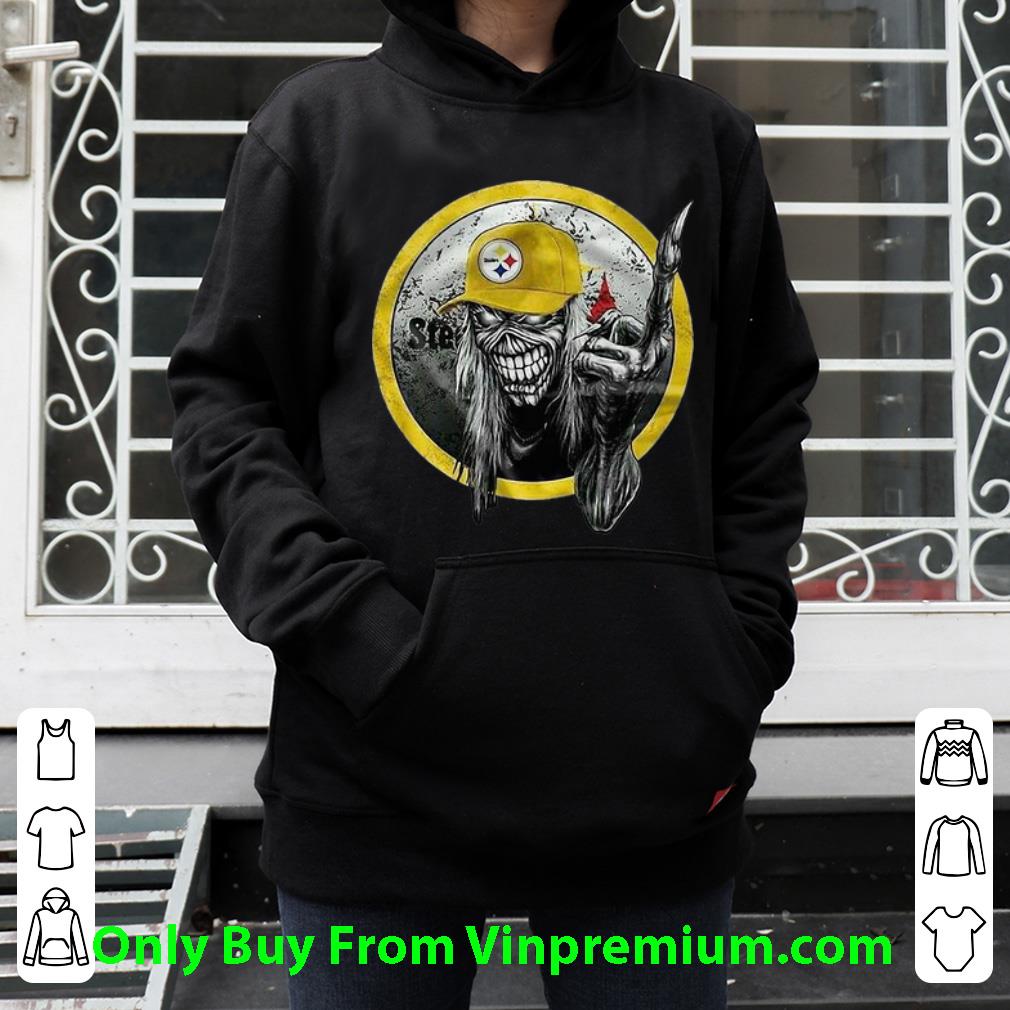 a299858d awesome skull iron maiden pittsburgh steelers shirt 4 - Awesome Skull Iron Maiden Pittsburgh Steelers shirt