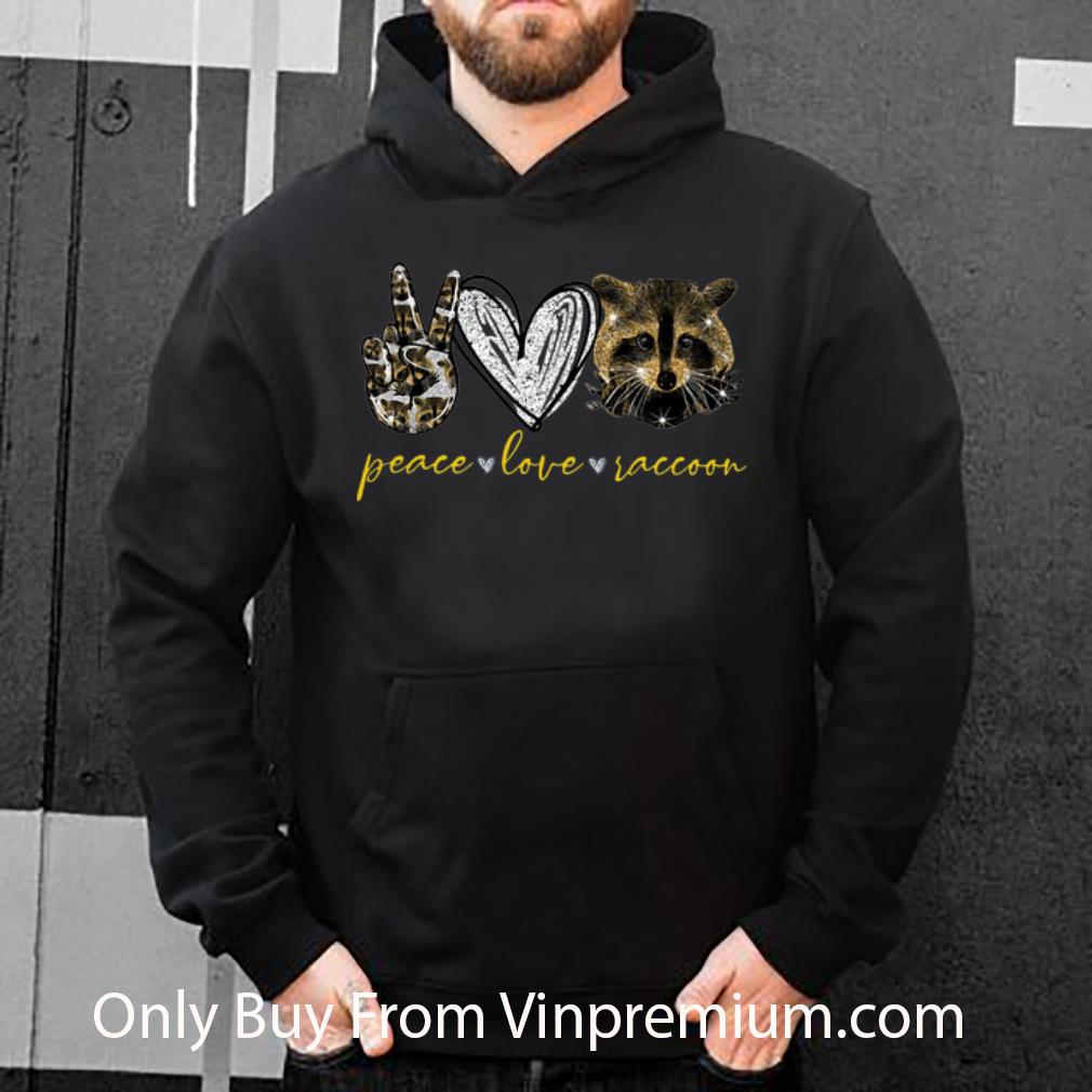 aaf89806 original peace love raccoon diamond shirt 4 - Original Peace Love Raccoon Diamond shirt