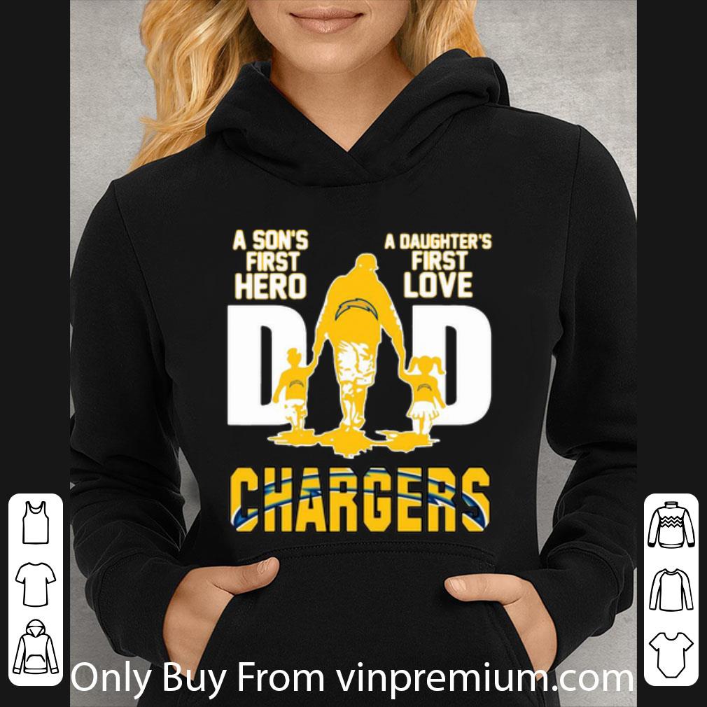 b54142b6 nice dad a son s first hero a daughter s first love los angeles chargers shirt 4 - Nice Dad A Son's First Hero A Daughter's First Love Los Angeles Chargers shirt